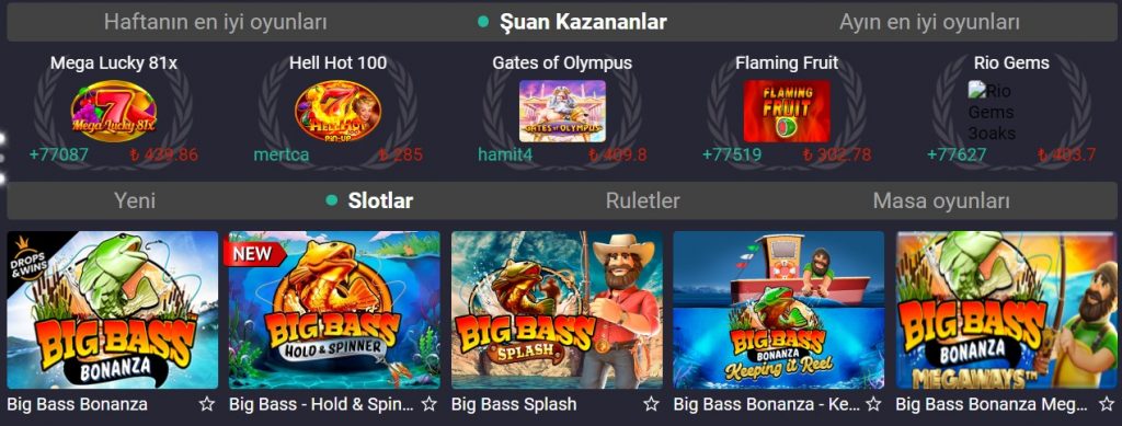 Big Bass oyunları